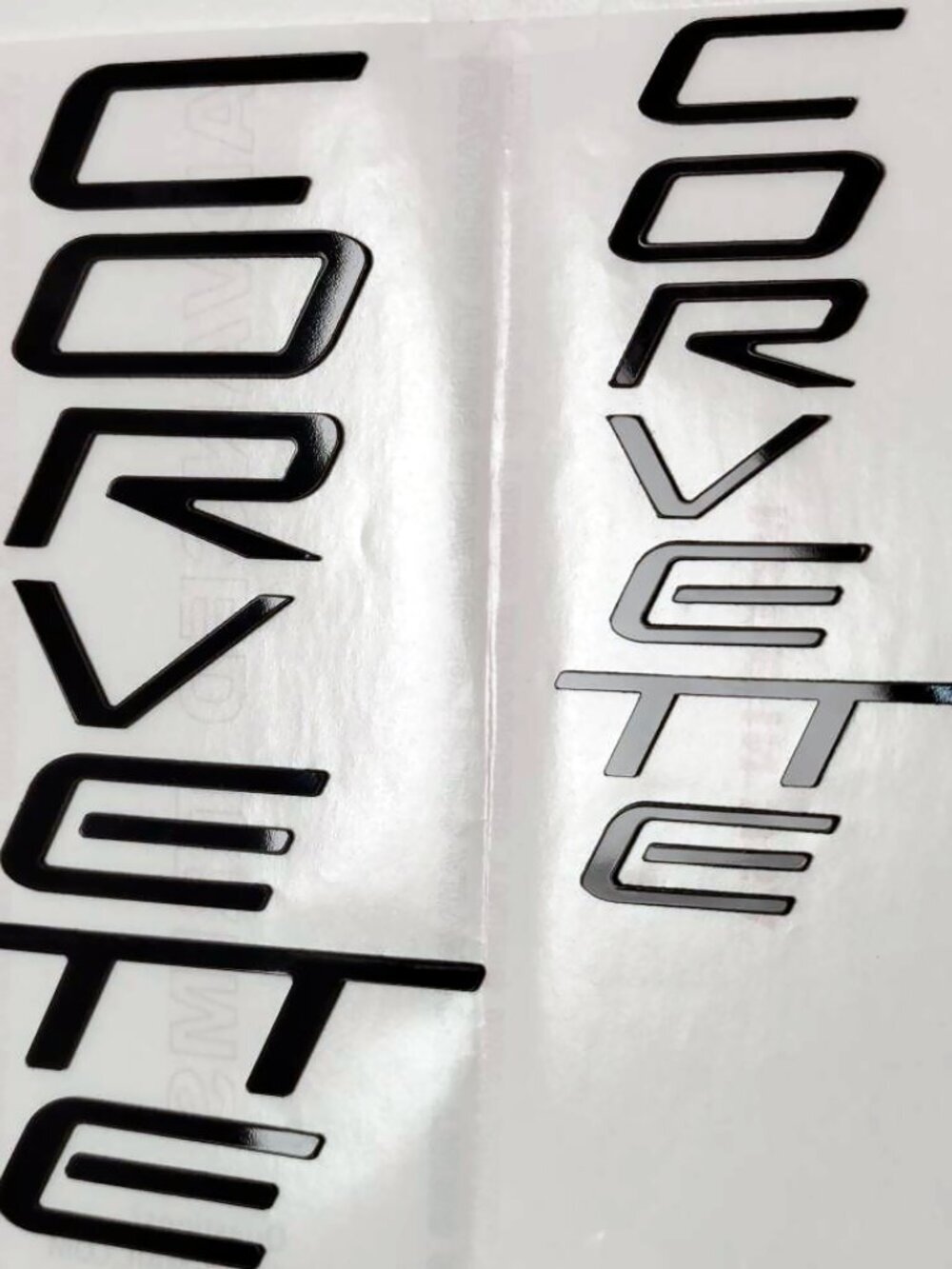 GLOSS BLACK 1/16 RAISED LETTERS FOR C5 CORVETTE 97-2004 FRONT + REAR US MADE - Picture 4 of 16